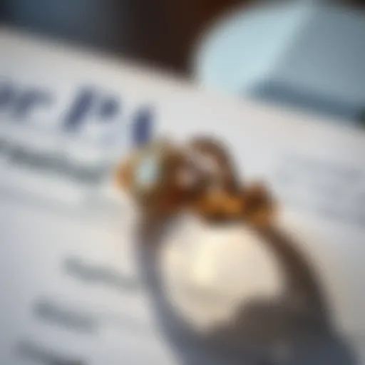 Diamond ring with appraisal documents