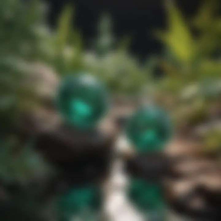 Geological formation showcasing emeralds in their natural environment