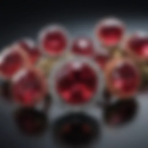 Exquisite display of authentic rubies showcasing their vibrant colors and clarity.