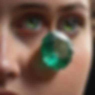 Exploring the Clarity of Raw Emeralds Detailed examination of a raw emerald highlighting its clarity and natural inclusions