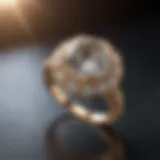 Detailed view of an exquisite diamond ring