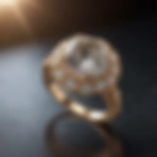 Detailed view of an exquisite diamond ring