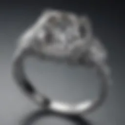 Stunning cushion cut diamond ring on elegant display