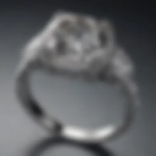 Stunning cushion cut diamond ring on elegant display