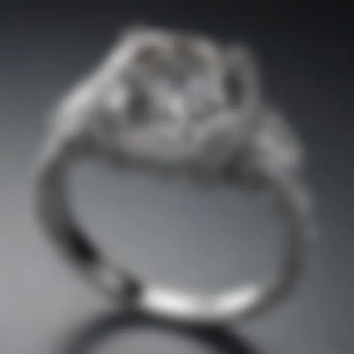 Stunning cushion cut diamond ring on elegant display