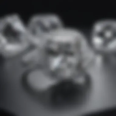 An array of cushion cut diamonds in various settings