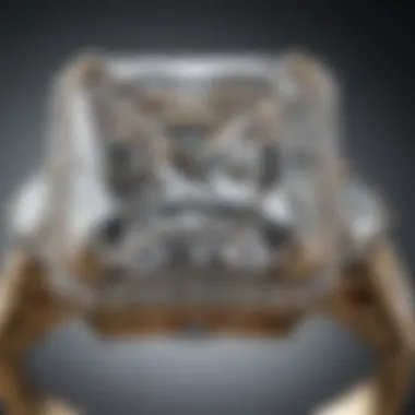 Elegance of a Three-Carat Square Diamond Ring Elegant three-carat square diamond ring showcasing exceptional clarity and sparkle