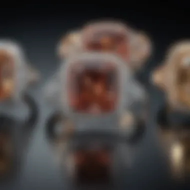 Variety in Square Diamond Ring Designs Different styles of square diamond rings displayed to highlight variety