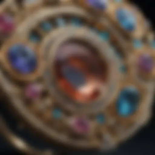 A close-up of intricate jewelry craftsmanship showcasing diverse techniques.
