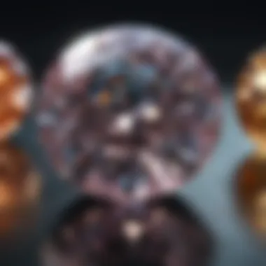 Diverse Diamond Hues Close-up view of diamond hues showcasing various colors