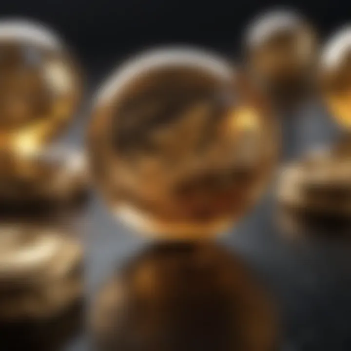 A futuristic concept illustrating predictions for gold price movements.