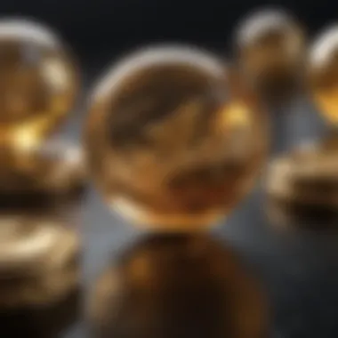 Predictions for Future Gold Price Movements A futuristic concept illustrating predictions for gold price movements.