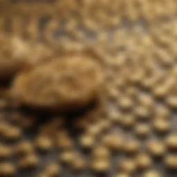 A historical chart showing fluctuations in gold prices over the decades.