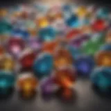 A stunning arrangement of various anniversary stones displaying their unique colors and shapes.