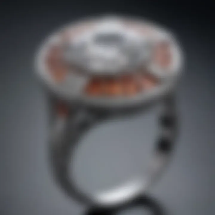 Art Deco style engagement ring featuring geometric patterns