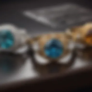 A collection of antique engagement rings from various historical periods displayed elegantly.