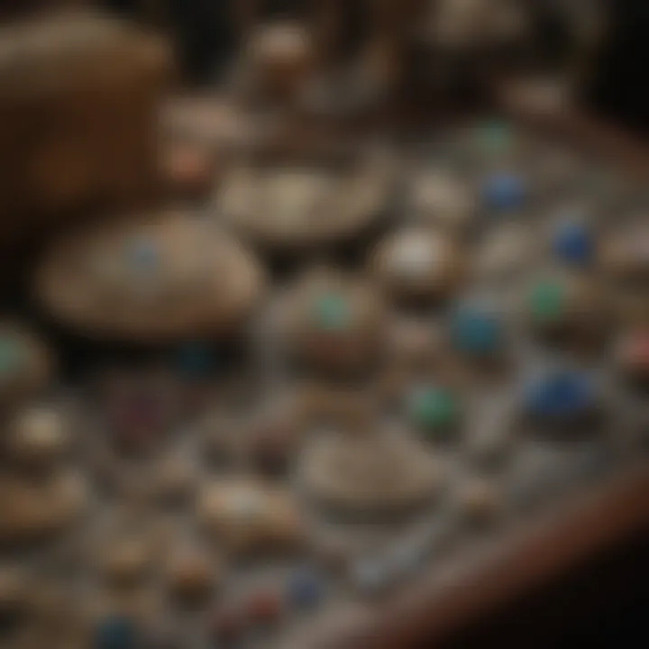 Antique Jewelry Pieces in Vintage Shop
