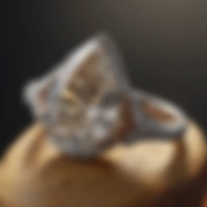 Close-up of antique pear diamond ring craftsmanship