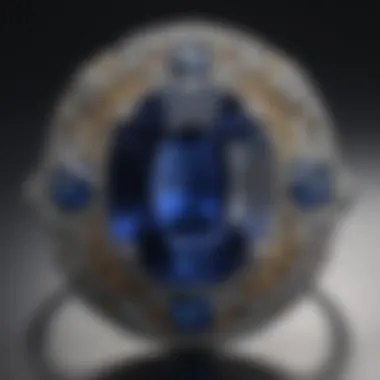 Art Deco Sapphire Ring - Symmetrical Glamour Mesmerizing Art Deco Sapphire Ring with Geometric Symmetry