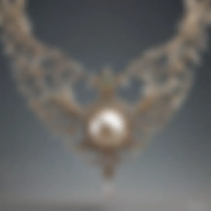 Stunning Art Nouveau Pearl Necklace with Organic Flowing Lines