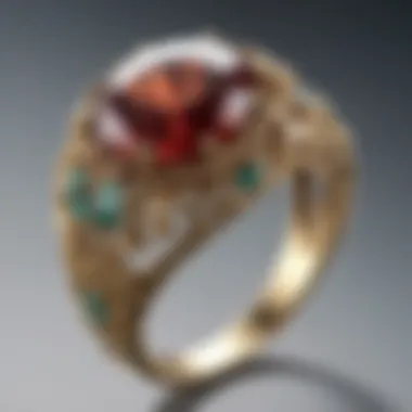 Art Nouveau Ring with Nature-inspired Motifs