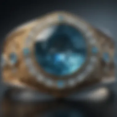 Artistic Display of Aquamarine in Bezel Setting