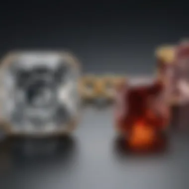 Comparison of Asscher and cushion cut gemstones