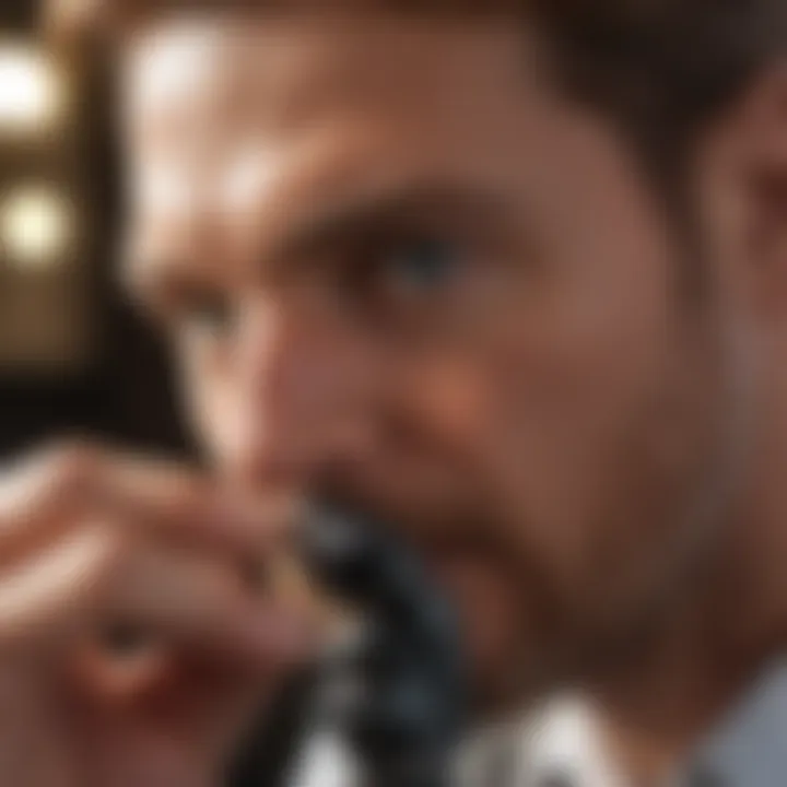 A gemologist analyzing a diamond with a refractometer