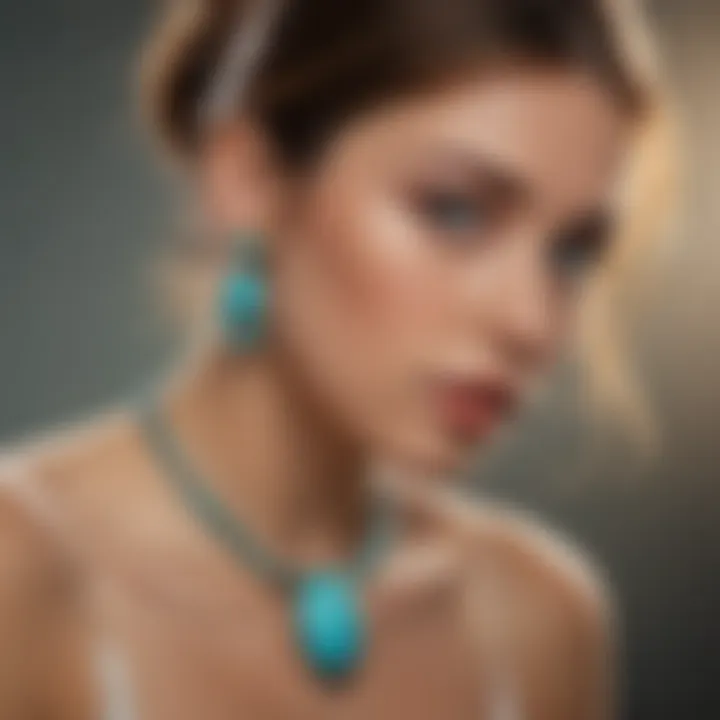 An elegant piece of jewelry featuring Australian turquoise, emphasizing its contemporary applications.