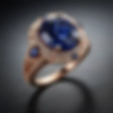 Exquisite sapphire gemstone in a delicate rose gold setting