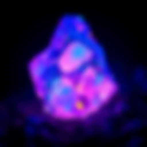 Fluorescent Beauty of Black Light Rocks Radiant black light rock under UV illumination