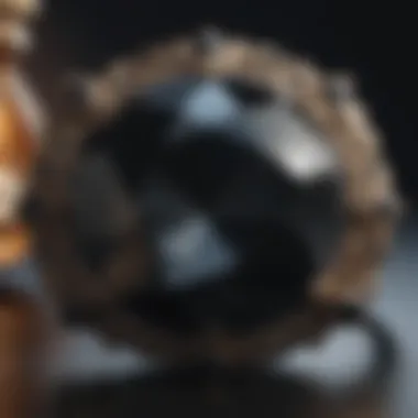 Black Topaz Embedded in Celestial Setting