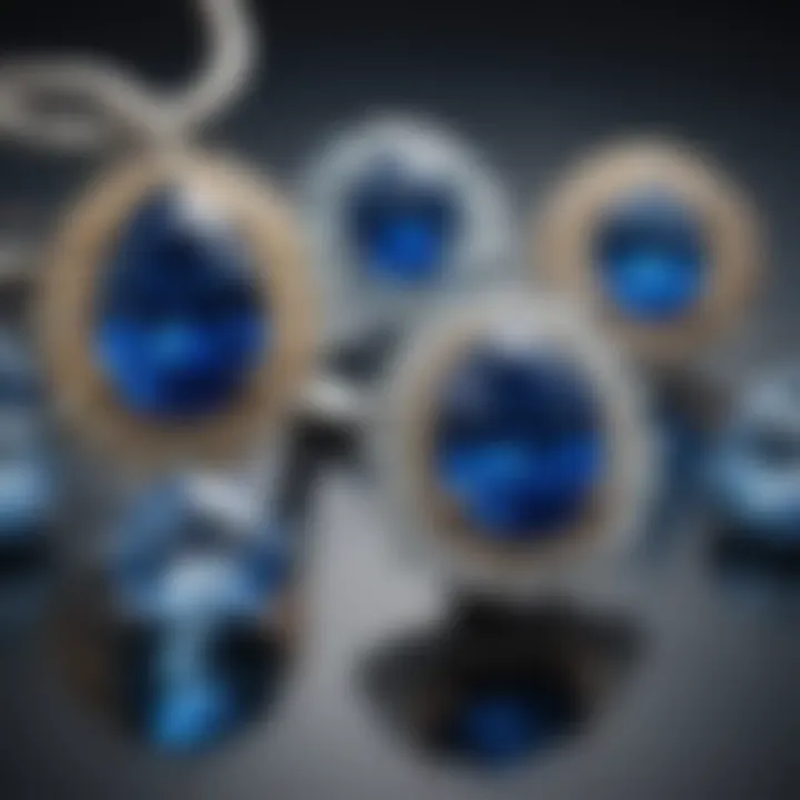 Glistening Blue Nile gemstones in a modern setting