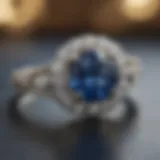 Exquisite Blue Nile Halo Engagement Ring with Pave Diamonds