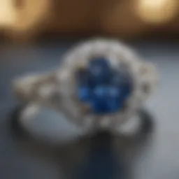 Exquisite Blue Nile Halo Engagement Ring with Pave Diamonds