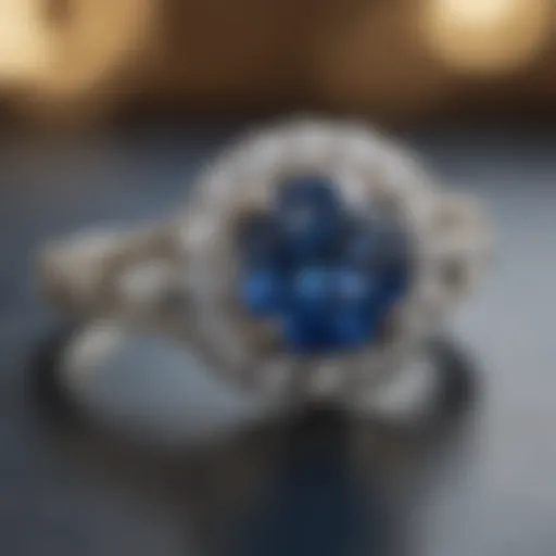 Exquisite Blue Nile Halo Engagement Ring with Pave Diamonds