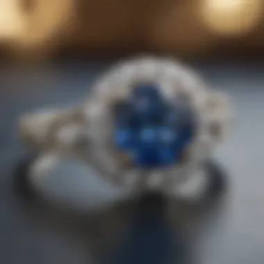 Pave Diamond Detail on Blue Nile Halo Ring Exquisite Blue Nile Halo Engagement Ring with Pave Diamonds