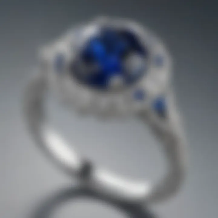 Blue Nile Halo Engagement Ring with Stunning Sapphire Gemstone