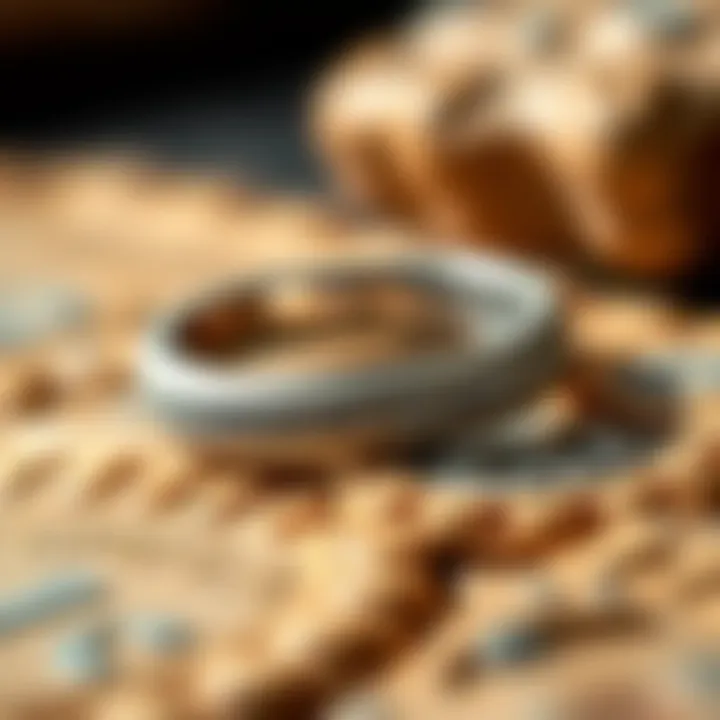 Craftsmanship and Materials of the Blue Nile Matte Classic Wedding Ring Close-up of the materials used in the Blue Nile matte classic wedding ring, emphasizing craftsmanship.