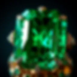 A close-up view of a stunning Brazilian emerald showcasing its rich green hue