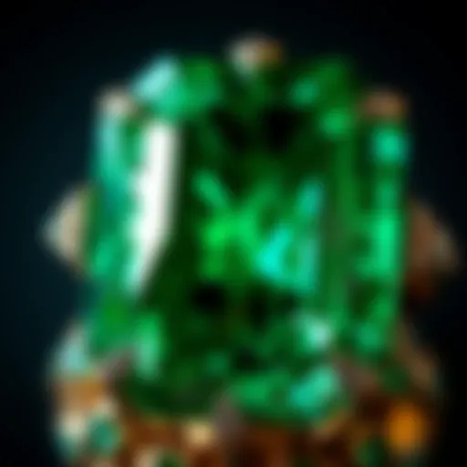 A close-up view of a stunning Brazilian emerald showcasing its rich green hue