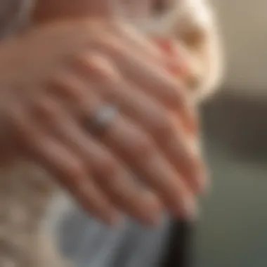 Bride admiring her chosen wedding ring