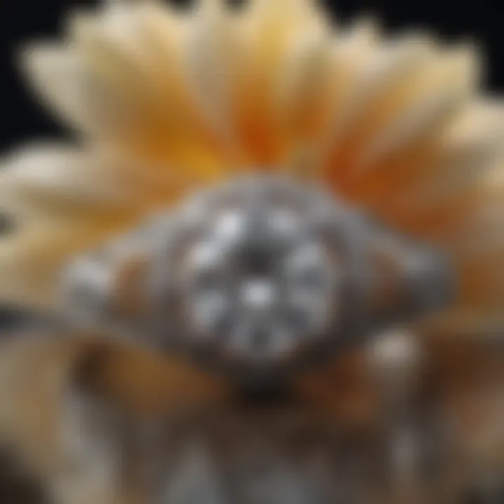 Vintage Diamond Engagement Ring with Intricate Floral Design