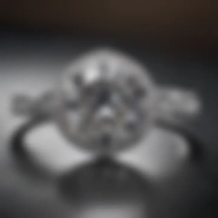 Captivating Circle Cut Diamond Engagement Ring Sparkling in the Light