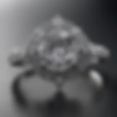 Exquisite single diamond engagement ring with intricate design