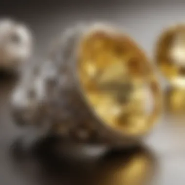 Comparison of white gold and yellow gold to illustrate discoloration