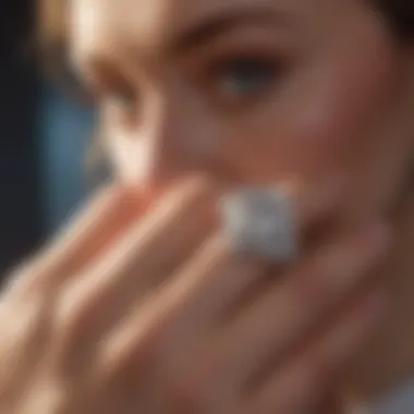 Captivating Allure of a Diamond Ring on Finger Captivating Allure of Heart-Shaped Diamond Ring on Finger