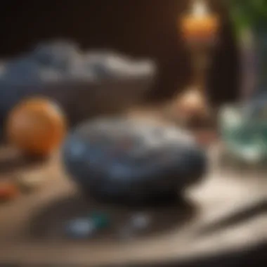 Care Tips for the Sagittarius Birthday Stone A serene setting with a Sagittarius birthday stone displayed alongside care tools, emphasizing its maintenance.
