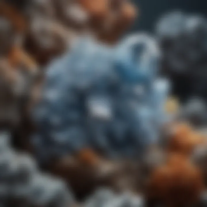 Geological formation of celestite in its natural habitat within rock strata
