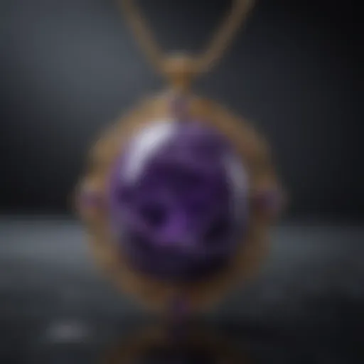 Exquisite Charoite Pendant Necklace